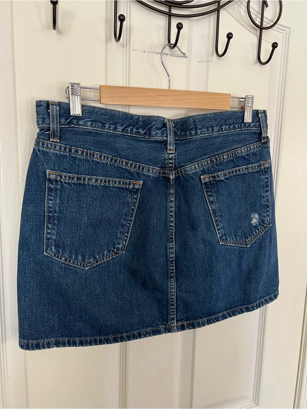 Gap Jeans Y2K Distressed Denim Mini Skirt Medium Wash